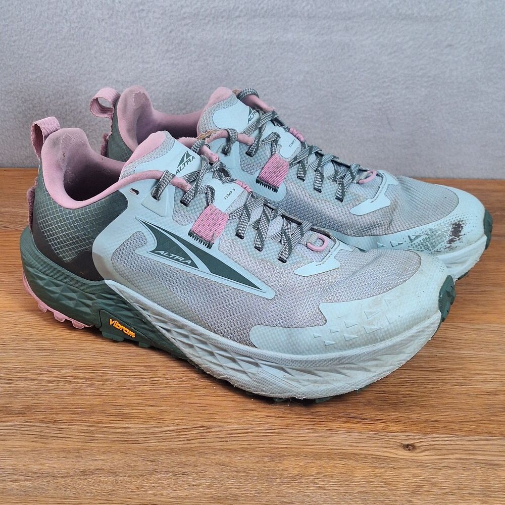 Altra Timp 5 Women's 10 Trail Running Shoes Green Mesh Vibram Megagrip Sneakers
